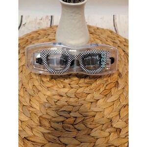 H2O LIFE Black & White Checker NO LEAK Swim Goggles ADJUSTABLE STRAP Kid's NEW